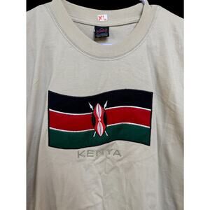 NWOT Vintage 90s Single Stitch Mens Kenya Embroidered Patch T Shirt Sz: XL E7